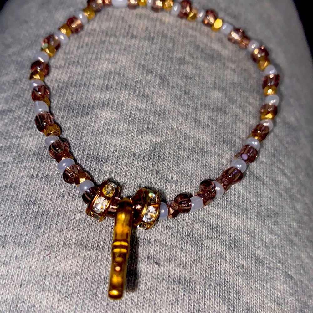 silver and gold key bracelet bundle